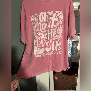 Comfort Colors Oh How He Loves Us Christian T-shirt XL